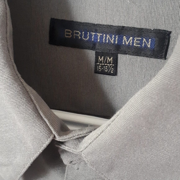 Dark Green Bruttini Men's Button Down Shirt - Picture 2 of 8